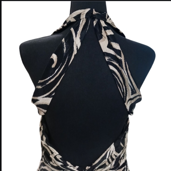 Betsy & Adam Halter Satin Mermaid Gown - Picture 8 of 15